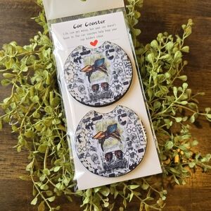 Aquarius Car Coaster Set - Black and White